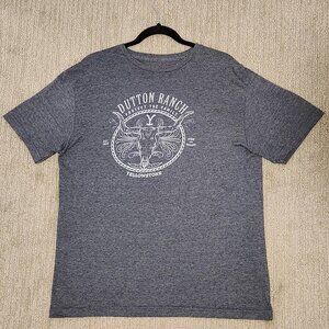 Yellowstone “Dutton Ranch” Graphic T-Shirt – Size L – Heather Gray